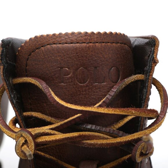POLO Ralph Lauren Whitsand Leather Boots Brown Lace Up Winter Outdoors Unisex - Picture 12 of 12
